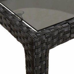 Vidaxl 3 dalių sodo baldų komplektas su pagalvėlėmis, juodas, PE rotangas