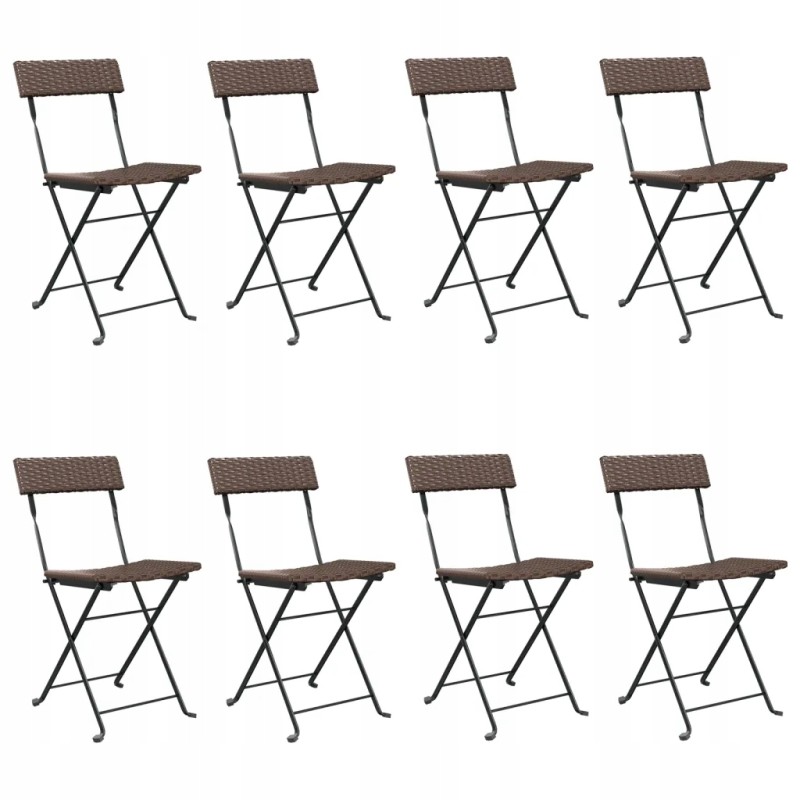 Sulankstomos bistro kėdės, 8 vnt., rudos, poliuretano
