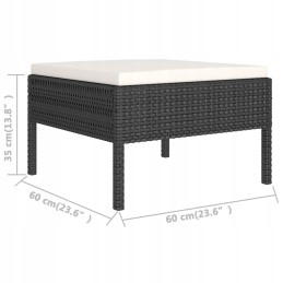 Vidaxl 6 dalių sodo poilsio komplektas, pagalvėlės, juodas PE rotangas, 309