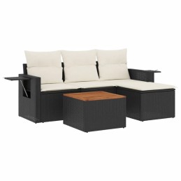 PE rotango poilsio komplektas juodas 55x62x69 cm