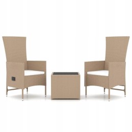 Sodo poilsio komplektas, elegantiškas relax, 60x58x108cm, smėlio spalvos
