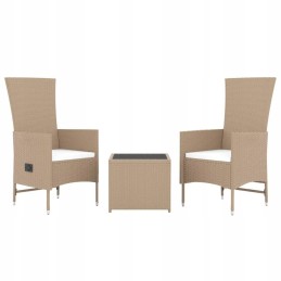 Sodo poilsio komplektas, elegantiškas relax, 60x58x108cm, smėlio spalvos