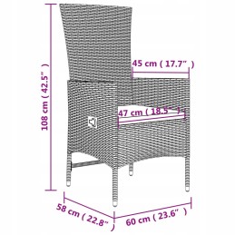 Sodo sofos komplektas, smėlio spalvos rotangas, 60x58x108 cm