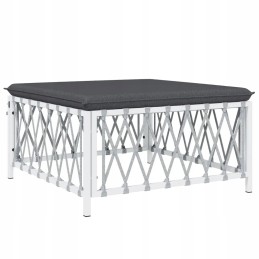 Baltas sodo sofos komplektas 72x72x66cm, tamsiai pilkos pagalvėlės