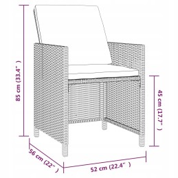 Rattan PE juodas sodo baldų komplektas, 4 kėdės, 1 stalas