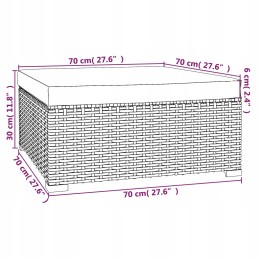 PE rotango sodo sofos komplektas, 4 vnt. ruda/žalia 70x70x60,5 cm