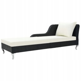Sodo gultas iš rotango 210x75x78 juodas/kreminis