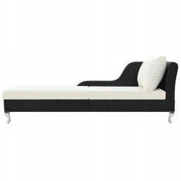 Sodo gultas iš rotango 210x75x78 juodas/kreminis