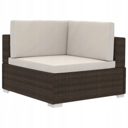 Poilsio komplektas iš polirotango 2x2x6x4 ruda/kreminė 280x70x54 cm