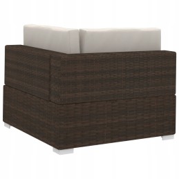 Poilsio komplektas iš polirotango 2x2x6x4 ruda/kreminė 280x70x54 cm