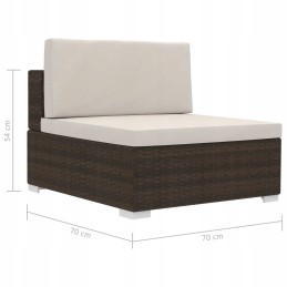 Poilsio komplektas iš rotango 2+2+6+4 ruda/kreminė 280x70x54 cm
