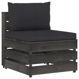 Sodo sofa su padėklais, pušies mediena, juodos pagalvėlės, 3-vietė