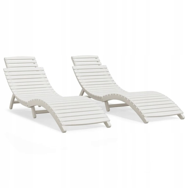 2 vnt balti gultai 184x55x64cm, akacijos masyvo