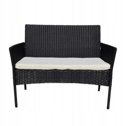 Sodo baldų komplektas 4 žmonėms, technorotango sofa su kėdėmis ir stalu