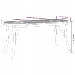 Sodo stalas, 200x90x75 cm, akacijos masyvo