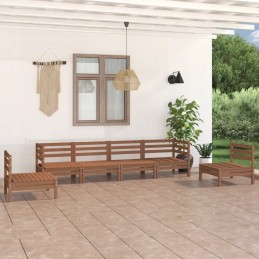 Vidaxl 6 dalių sodo poilsio komplektas, medaus rudos spalvos, pušis