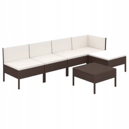 dalių PE rotango poilsio komplektas, rudas/kreminis