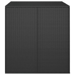 Vidaxl sodo pagalvių dėžutė rotango PE 100x97,5x104 cm, juoda