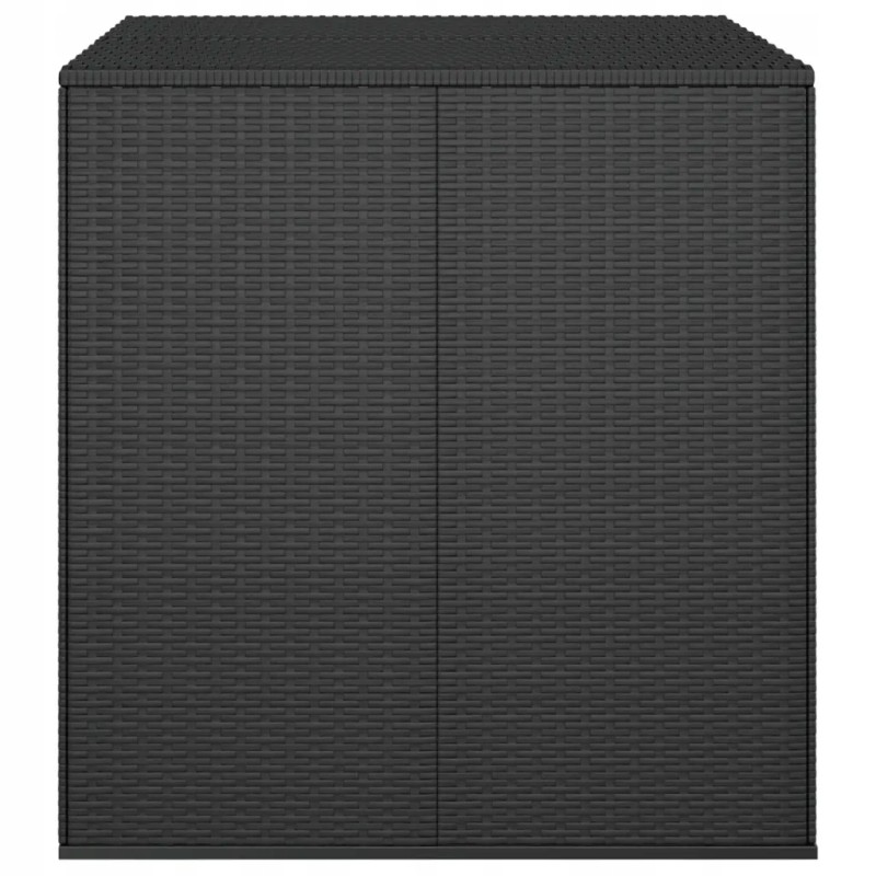 Vidaxl sodo pagalvių dėžutė rotango PE 100x97,5x104 cm, juoda