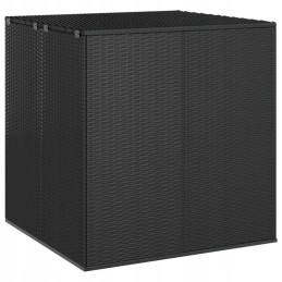 Vidaxl sodo pagalvių dėžutė rotango PE 100x97,5x104 cm, juoda