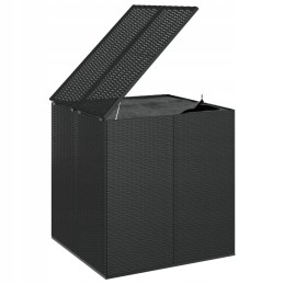 Vidaxl sodo pagalvių dėžutė rotango PE 100x97,5x104 cm, juoda
