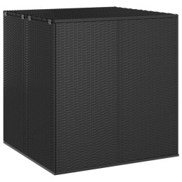 Vidaxl sodo pagalvių dėžutė rotango PE 100x97,5x104 cm, juoda