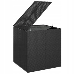 Vidaxl sodo pagalvių dėžutė rotango PE 100x97,5x104 cm, juoda