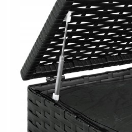 Vidaxl sodo pagalvių dėžutė rotango PE 100x97,5x104 cm, juoda