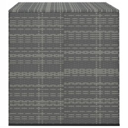 Vidaxl sodo pagalvių dėžutė, PE rotangas, 100x97,5x104cm, pilka