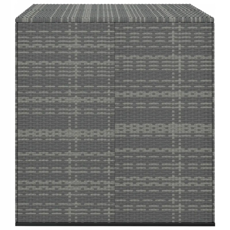 Vidaxl sodo pagalvių dėžutė, PE rotangas, 100x97,5x104cm, pilka