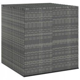 Vidaxl sodo pagalvių dėžutė, PE rotangas, 100x97,5x104cm, pilka