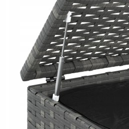 Vidaxl sodo pagalvių dėžutė, PE rotangas, 100x97,5x104cm, pilka