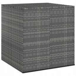 Vidaxl sodo pagalvių dėžutė, PE rotangas, 100x97,5x104cm, pilka