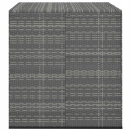 Vidaxl sodo pagalvių dėžutė, PE rotangas, 100x97,5x104cm, pilka