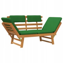 Vidaxl sodo suolas su pagalvėlėmis, du viename, 190 cm, akacijos mediena