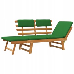 Vidaxl sodo suolas su pagalvėlėmis, du viename, 190 cm, akacijos mediena