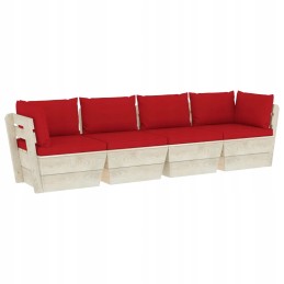 Vidaxl 4-vietė sodo sofa iš padėklų, su pagalvėmis, eglės mediena