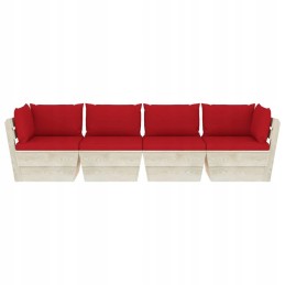 Vidaxl 4-vietė sodo sofa iš padėklų, su pagalvėmis, eglės mediena