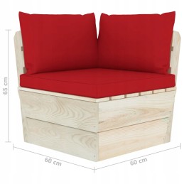 Vidaxl 4-vietė sodo sofa iš padėklų, su pagalvėmis, eglės mediena