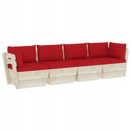 Vidaxl 4-vietė sodo sofa iš padėklų, su pagalvėmis, eglės mediena