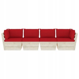 Vidaxl 4-vietė sodo sofa iš padėklų, su pagalvėmis, eglės mediena