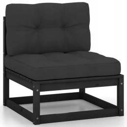 Vidaxl 3-vietė sofa su pagalvėlėmis, pušies masyvo