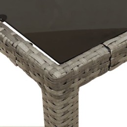 Vidaxl 3 dalių bistro baldų komplektas su pagalvėlėmis, pilka, polirotango