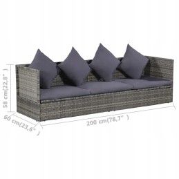 Pilka sodo gulta 200x60 cm PE rotango