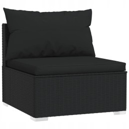 Vidaxl 4 dalių sodo poilsio komplektas, pagalvėlės, juodas PE rotangas, 310