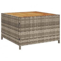 Sodo kampinė sofa su pagalvėlėmis ir stalu, pe rotango, pilka