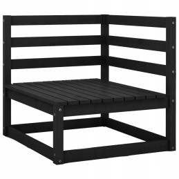 2-vietė sodo sofa su pagalvėlėmis, juoda, medinė