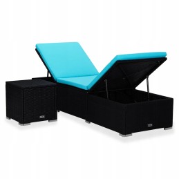 Vidaxl gultas 310227 plastikinis juodas + buitiniai audiniai York audinio audinys 3 vnt.