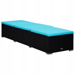 Vidaxl gultas 310227 plastikinis juodas + buitiniai audiniai York audinio audinys 3 vnt.