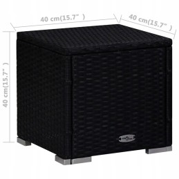 Vidaxl gultas 310227 plastikinis juodas + buitiniai audiniai York audinio audinys 3 vnt.
